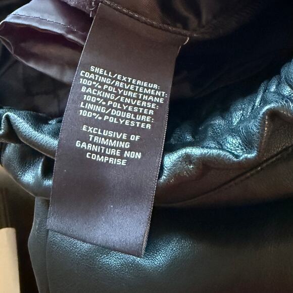 7 For All Mankind Black Faux Leather Joggers Elastic Waist Versatile Small - Picture 6 of 9